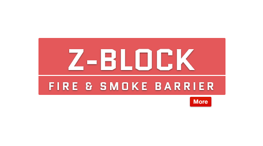 Z-Block fire and smoke barrier fabrics resist fire, smoke, and weather Text Image